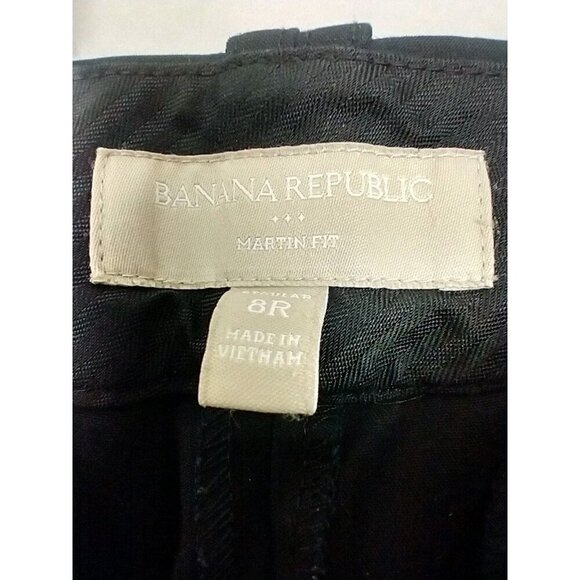 Banana Republic Pants Womens 8 Black Martin Fit Chino Trouser Boot Flare Stretch - Picture 6 of 10